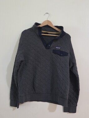 Patagonia Quilted Organic Cotton Snap-T Pullover - Charcoal